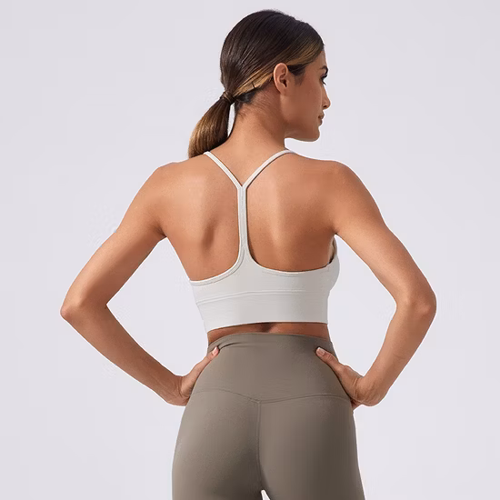 Maßgeschneiderter, stoßfester, atmungsaktiver, feuchtigkeitsableitender Fitness-Yoga-Sport-BH für Damen