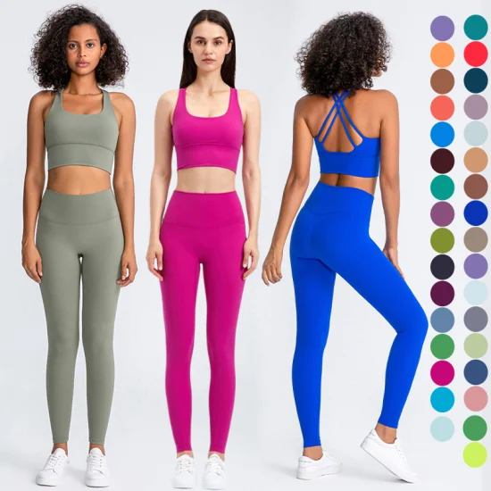 Hohe Kompressions-Yoga-Leggings, Sport-BH, Fitnessstudio, Fitness, Damen, Sportbekleidung, Yoga-Sets