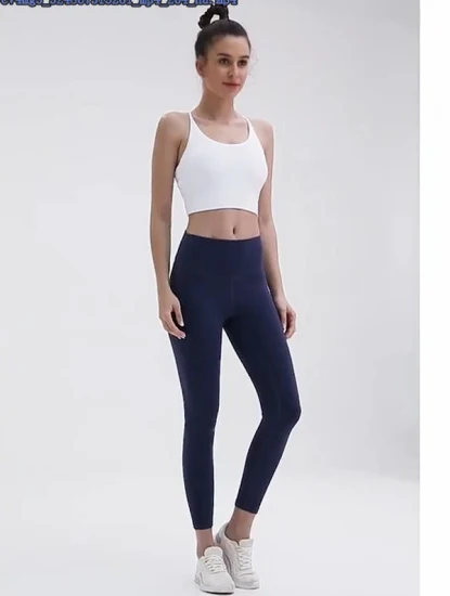 Hochwertiger, maßgeschneiderter Designer-Sport-BH aus Nylon-Spandex für Fitness, Yoga, Fitnessstudio, Workout, Träger für Damen