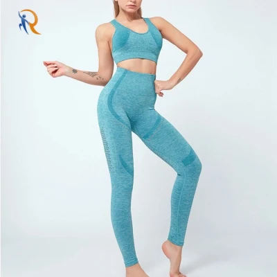 Neu eingetroffenes nahtloses Damen-Sportset aus Top und Strumpfhose